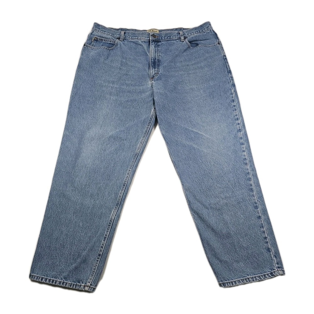 L.L.Bean Relaxed Fit Mens 44x32‎ Denim Blue Jeans Cotton Made in Mexico Comfort